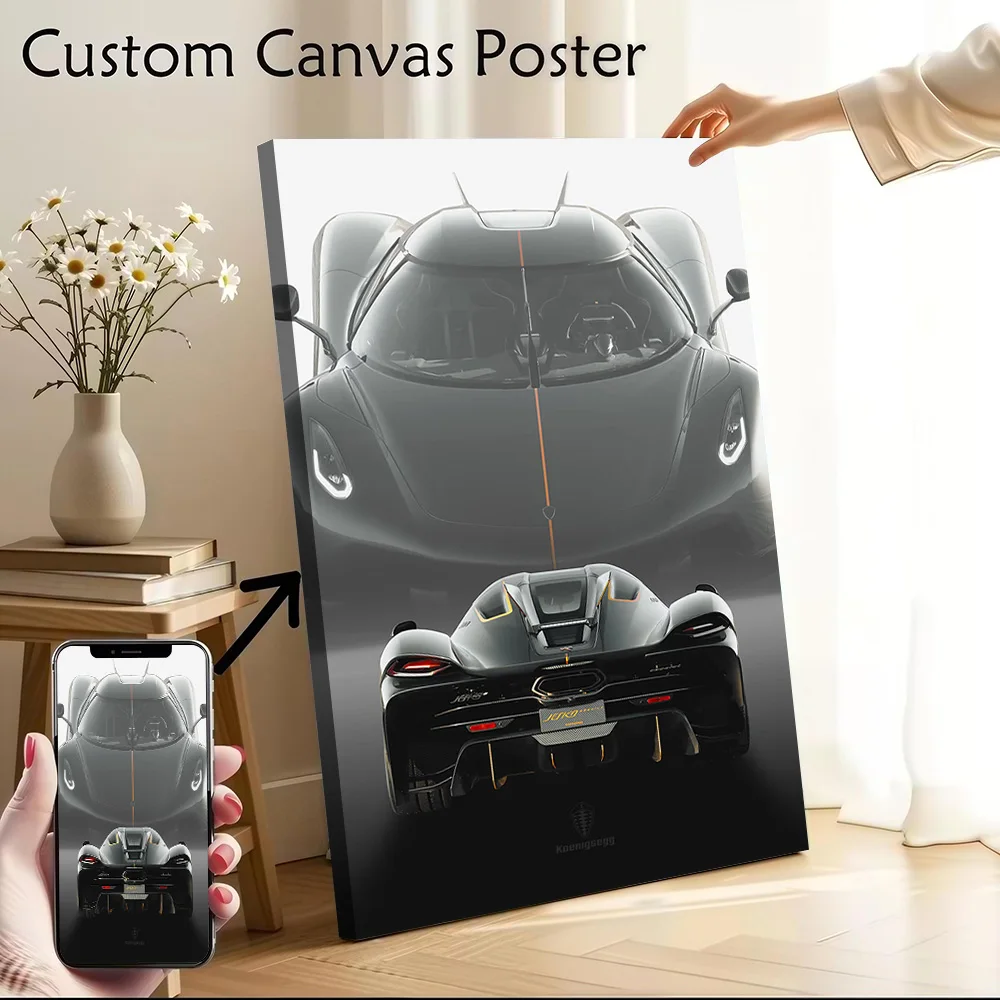 Supercar Jesko Absolut Poster Customizable Printed Canvas Painting for Pictures Wall Art Specialty and Themed Home Decor Arts