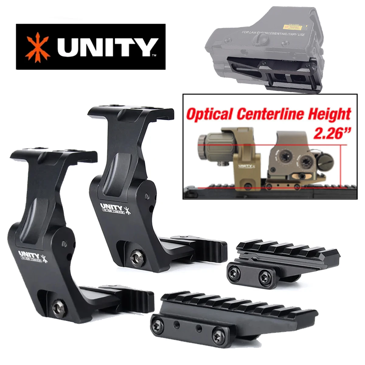 FAST FTC OMNI Magnifier Riser Unity Tactical Mount 2.26 Inch Scope Sight Folding for Eotech G33 G43 G45 3X 5X Airsoft Riflescope