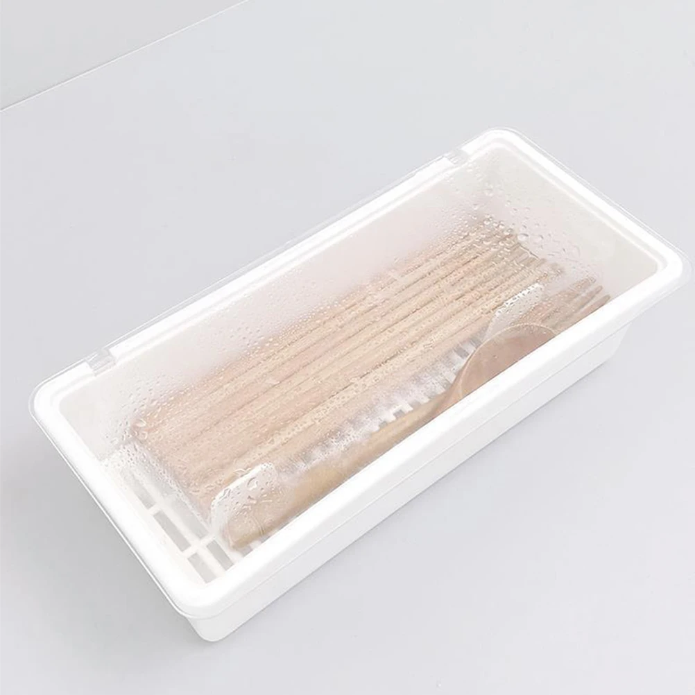 

Chopsticks Box Utensil Holder for Kitchen Counter Silverware Container with Lid Cases Storage Tray Organizer Cutlery Table