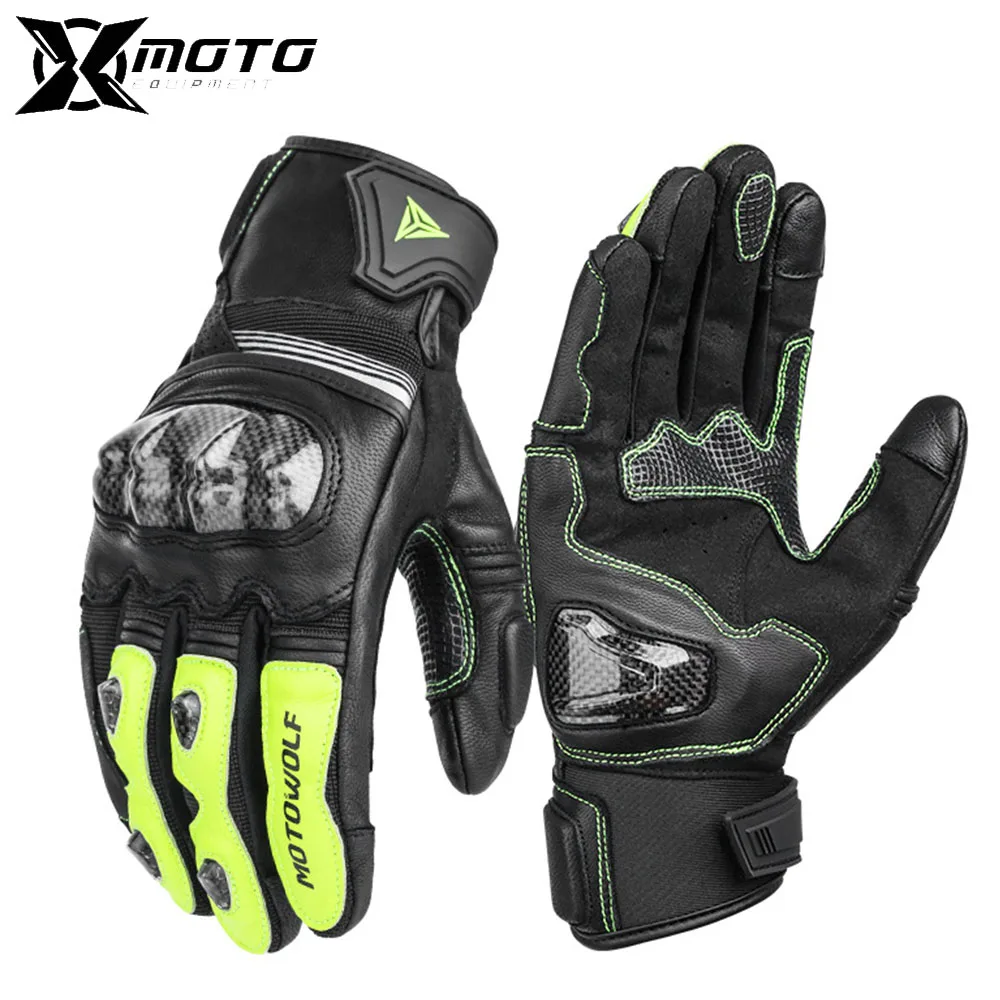 

Men Motorcycle Riding Leather Gloves Anti Drop Motorcycle Rider Gloves Windproof Motorbike Touch Screen Gloves