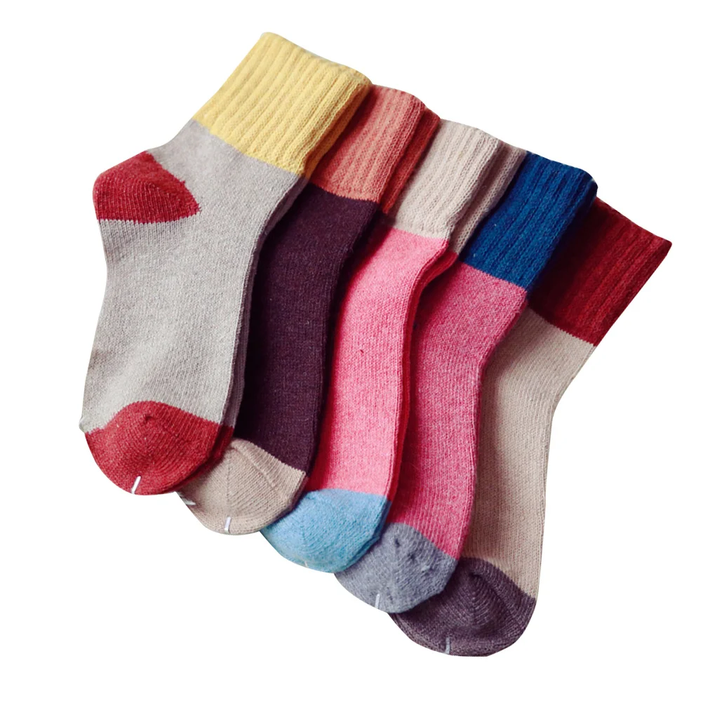 

5Pairs Wool Socks Ankle High Colorful Mixed Pattern No Shrinkage Fading Durable Practical Use for Men Women Wool Socks