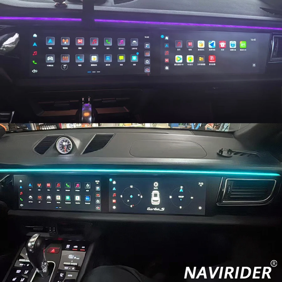 For Porsche Macan 2011-2017 Dual Screen 2din Car GPS Multimedia Video Player  Radio Head Unit Carplay Android 12.3+12.3inch