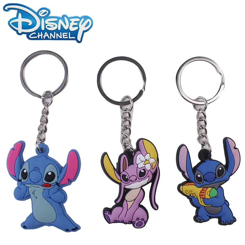 Disney-Lilo & Stitch Keychain para crianças, Figuras de ação fofas, Desenhos animados criativos, Stitch Craft Acessórios, Pendant KeyChain, Presentes surpresa