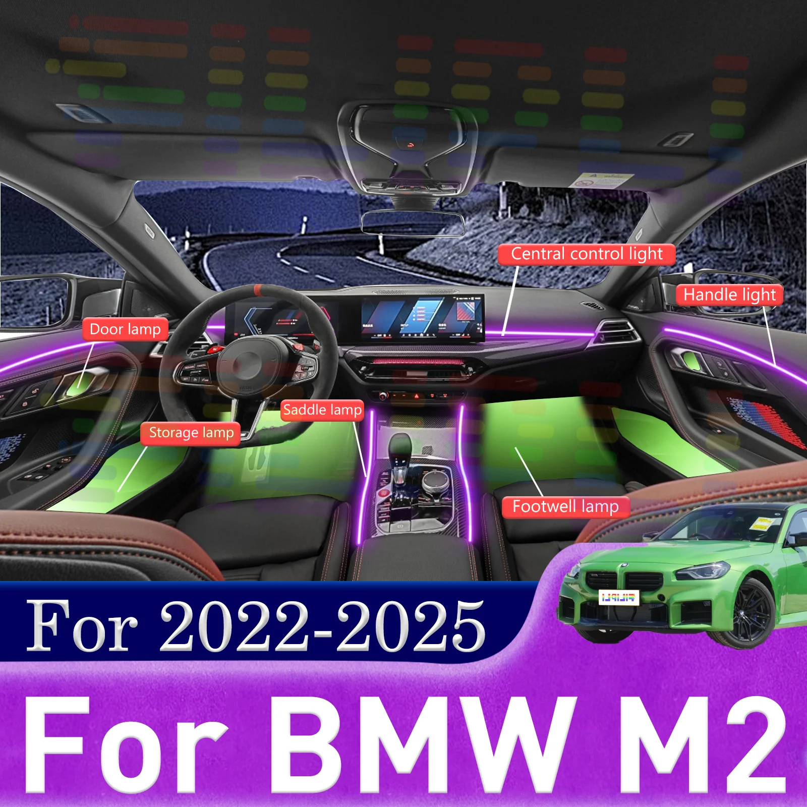 

For BMW M2 G87 Revolutionary Multicolor LED Accent Tape for Vehicles Offering Seamless Concealment