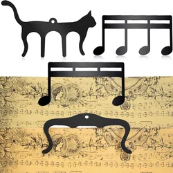 Metal Music Book Clips Sheet Music Holder Chips for Sheet Stands Cute Cat Shaped Metal Music Bookmark for Piano Book Keyboard