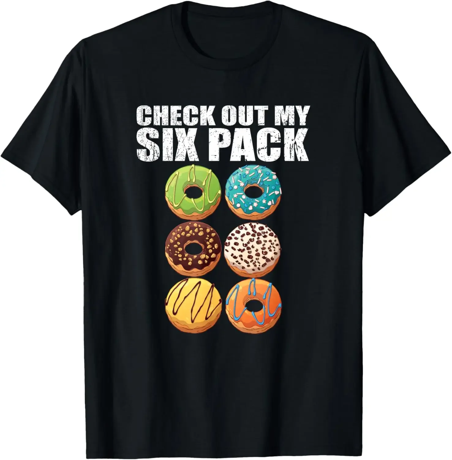 Camiseta Divertida de Gimnasio con Estampado Personalizado de Donut y Six Pack, Nueva Colección 2026, Camiseta Personalizable para Hombre, Estilo Y2K