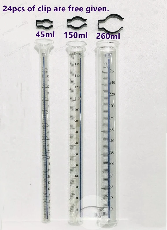 

12pcs Diesel Glass Measuring Cylinder 45ml 150ml 260ml Oil Measuring Cup for Common Rail Test Bench Injection Pump Test Bench