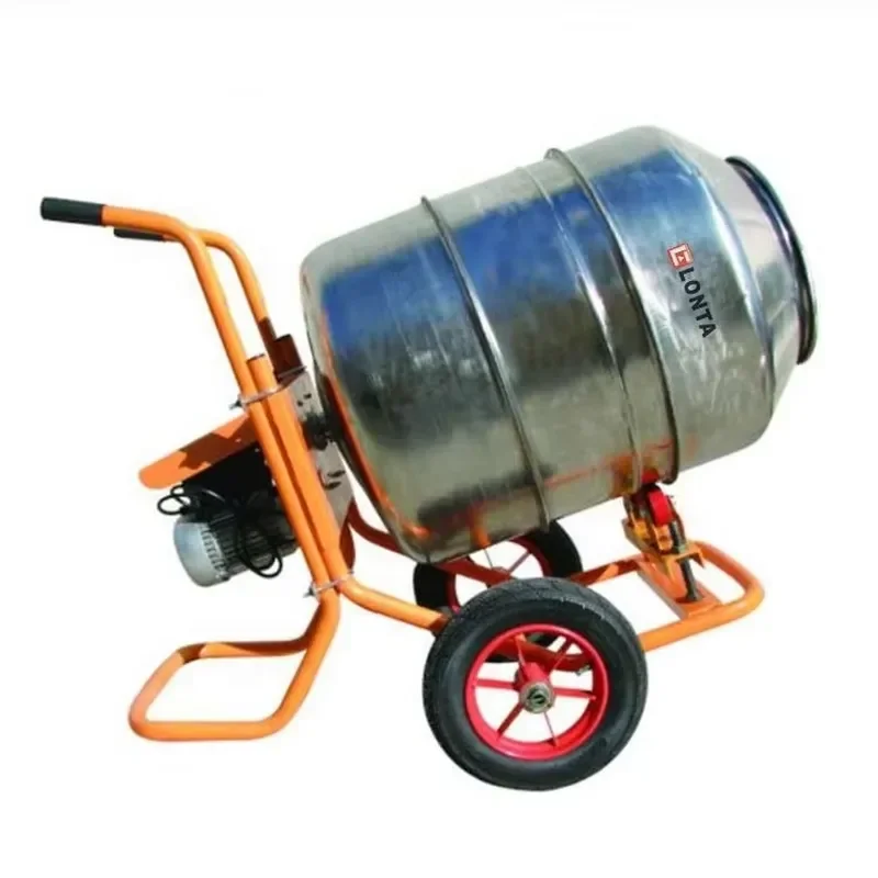 LONTA CQ230 230 Litre 230L Cement Mixer Electric Motor Animal Feeds Mixer Stainless Steel Concrete Mixer Machine with Handle