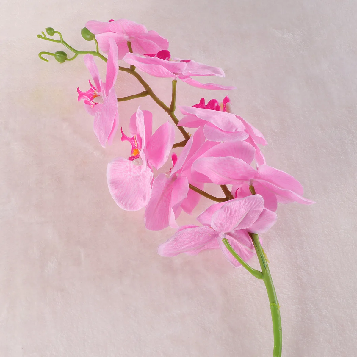 

8 Artificial Orchid Flowers 3 Green Buds Lifelike Simulation Phalaenopsis Wedding Decoration Home Table Arrangement