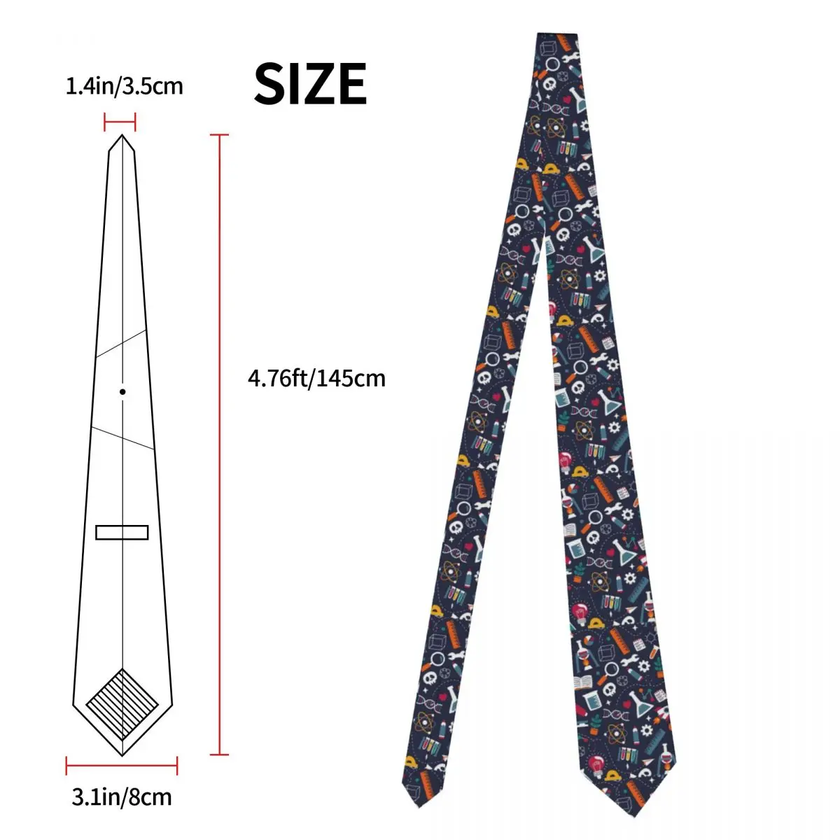 Science Stuff Unisex Necktie Casual Polyester 8 cm Narrow Chemistry Chemical Neck Ties for Men Accessories Office