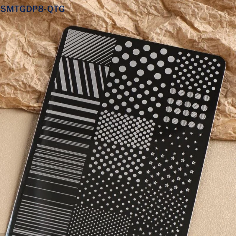 NEW 3D Cute Dotting & Strip Lines Nail Art Stamping Plate Stainless Steel Straight Line French Nail Template Print Nail Tools
