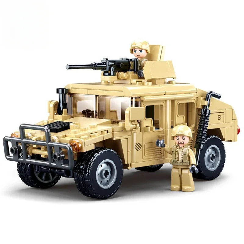 265PCS WW2 Military SWAT H1 Assault Armor Vehicle Car Creation Bricks Army Soldier War Building Blocks Educational Toys for Boys