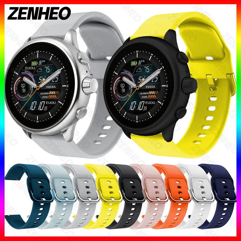 

20mm Replacement Watch Strap For Fossil Gen 6 Wellness Edition Smartwatch Silicone Band Wristband Bracelet Watchband Accessories