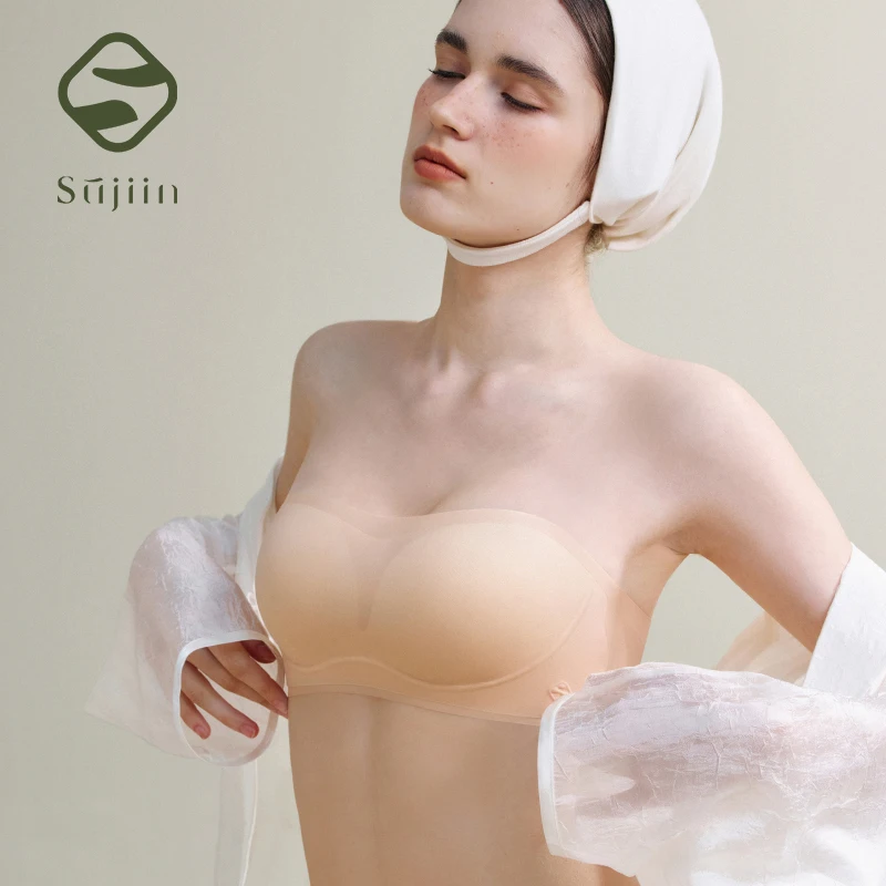 

SUJIIN Strapless Bra for Women Wireless Invisible Seamless Push Up Summer Bralette Convertible Multiway Lift Bras Woman MX199