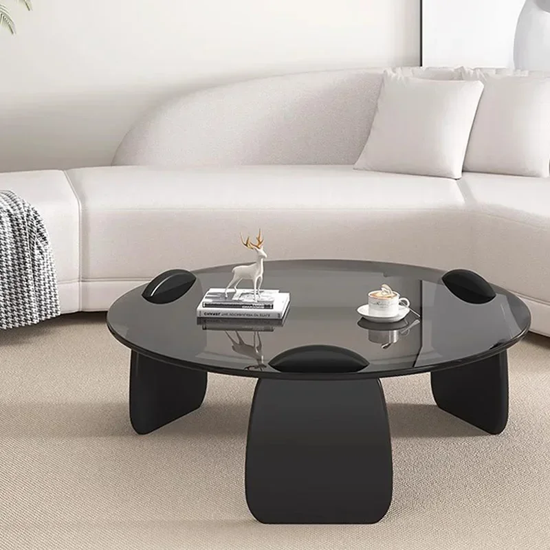 Mesa de centro lateral organizadora, design trau, transparente, redonda, moderna, varanda lateral, móveis stoliki do kawy