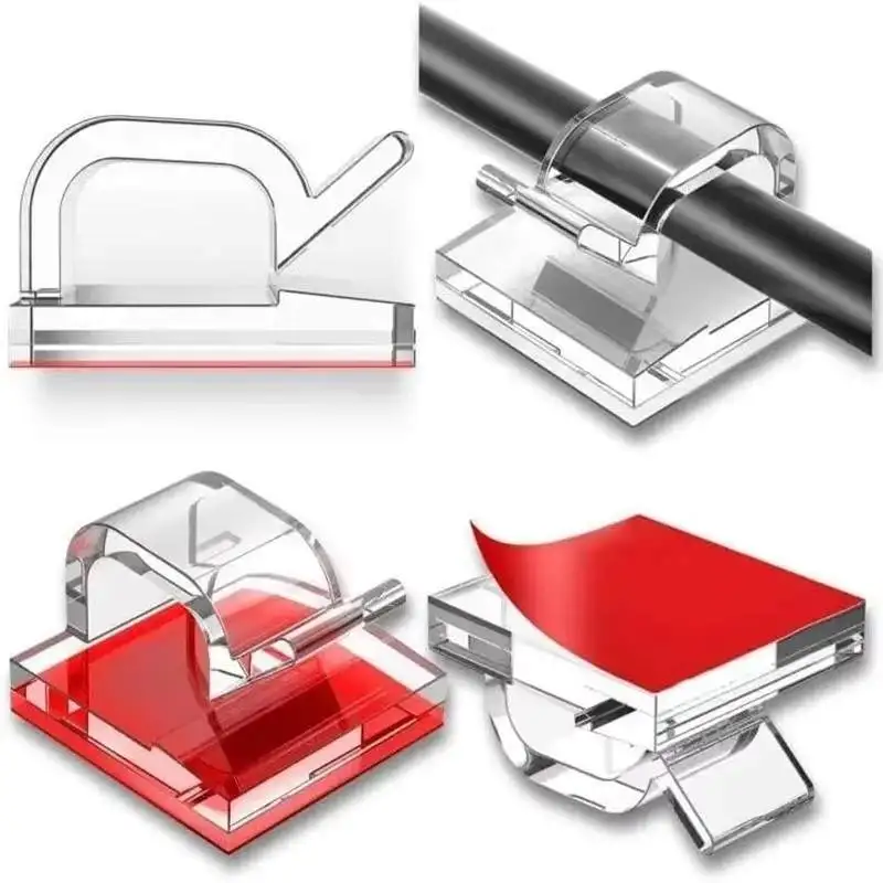 

5-30pcs Cable Clips Self Adhesive Cord Management Black Wire Holder Organizer Clamp Self-adhesive Car Wire Clip Accessories