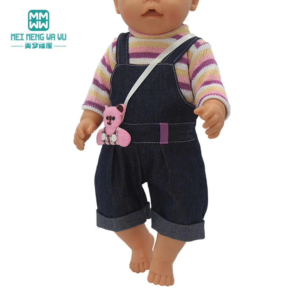 Clothes for Doll Fit 45 cm American Doll Accessories Fashion Denim Shorts Woolen Coat Jacket Dress Gift