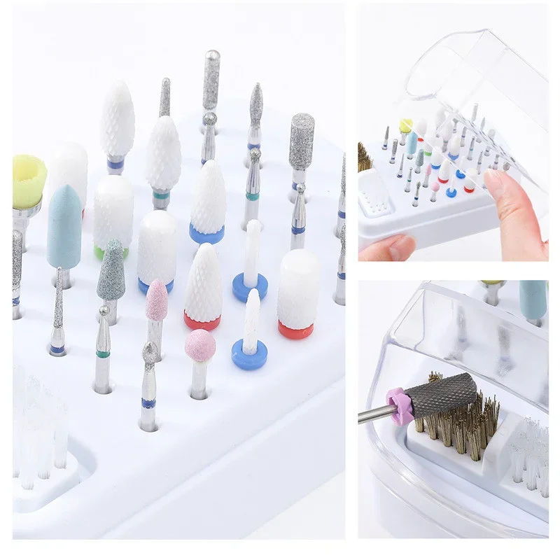 

30 Holes Nail Polish Head Organizer Acrylic Portable Organizer Dustproof Cleaning Organizer Professional Nail Artist Essentials
