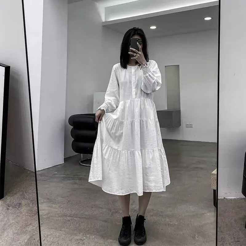 Vestido de señora para primavera y verano, falda larga clásica, Simple, Retro, tendencia de moda, informal, versátil, talla grande
