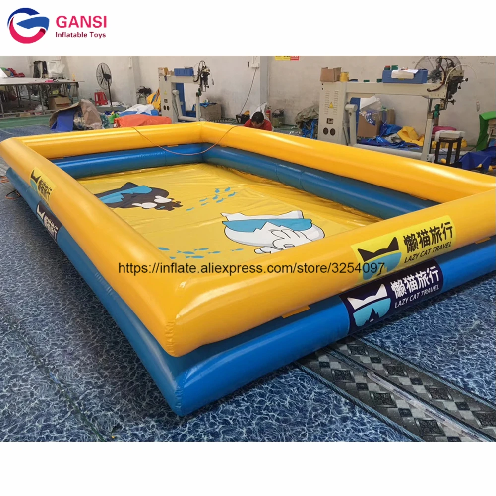 Outdoor Adult Inflatable Swimming Pool For Sale 8*8*1.2M Double Tubes PVC Tarpaulin Square Inflatable Swimming Pool For Summer