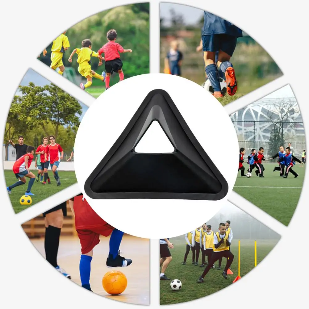 Soccer Training Signs 2 Pcs Good Triangle Shape Lightweight  Sturdy Soccer Roadblocks Soccer Training Tool