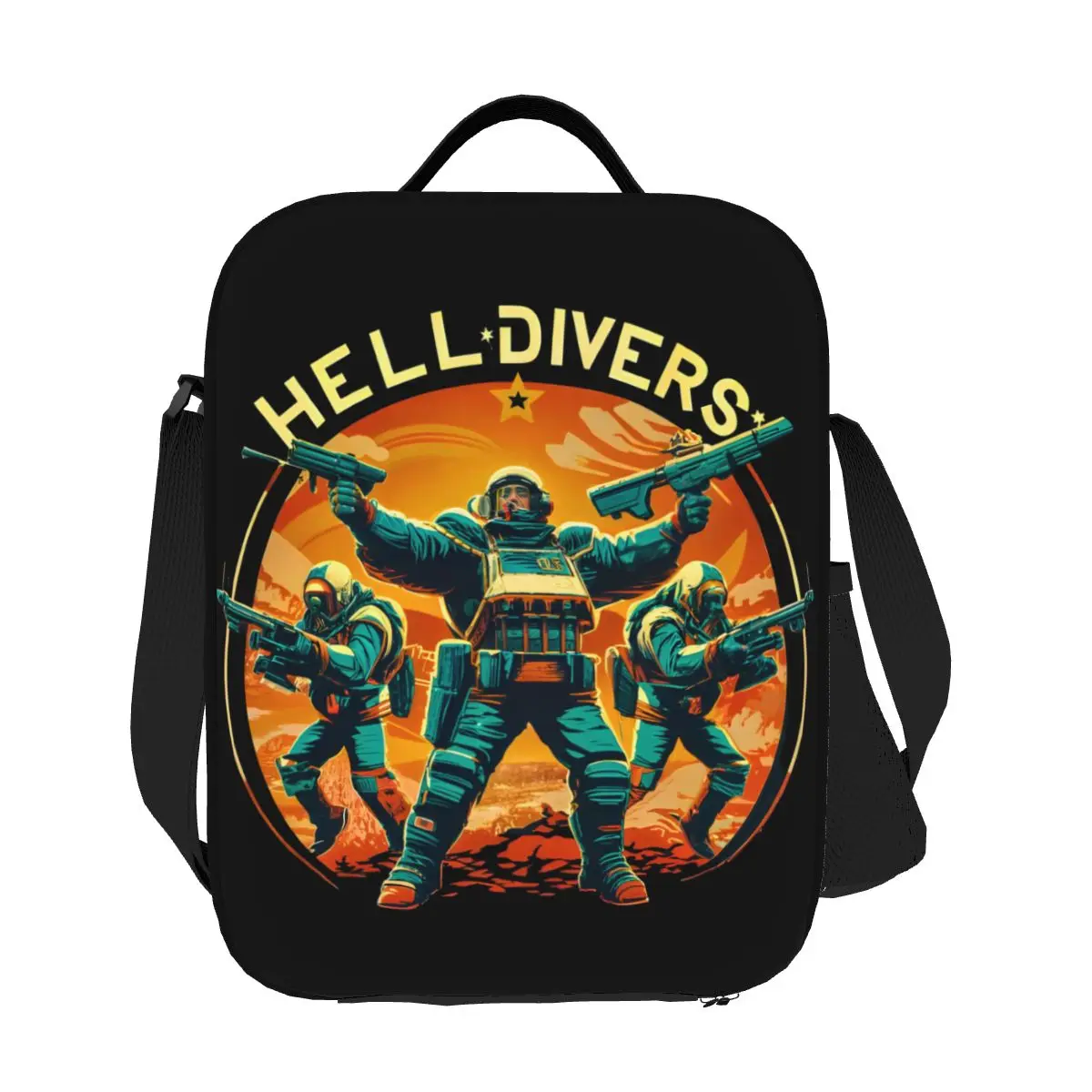 

Пользовательские игры для стрельбы Helldiverss многоразовый ланч-бокс для женщин водонепроницаемый термохолодильник пищевая изолированная сумка для обеда детская школа