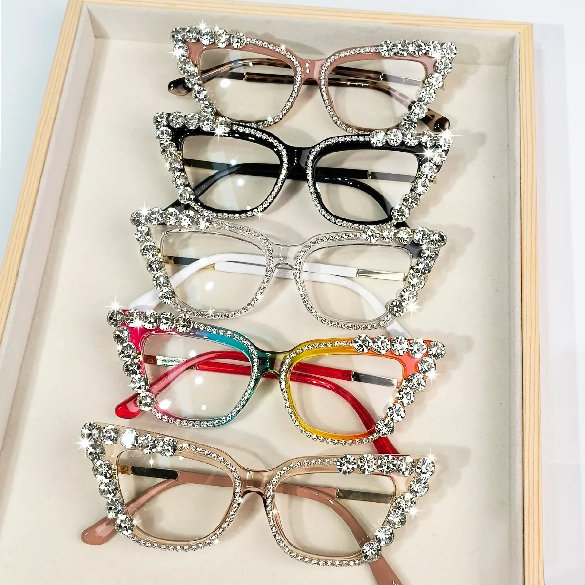 Lässige, modische Cat-Eye-Brille mit klaren Gläsern, Computerbrille für Damen und Herren