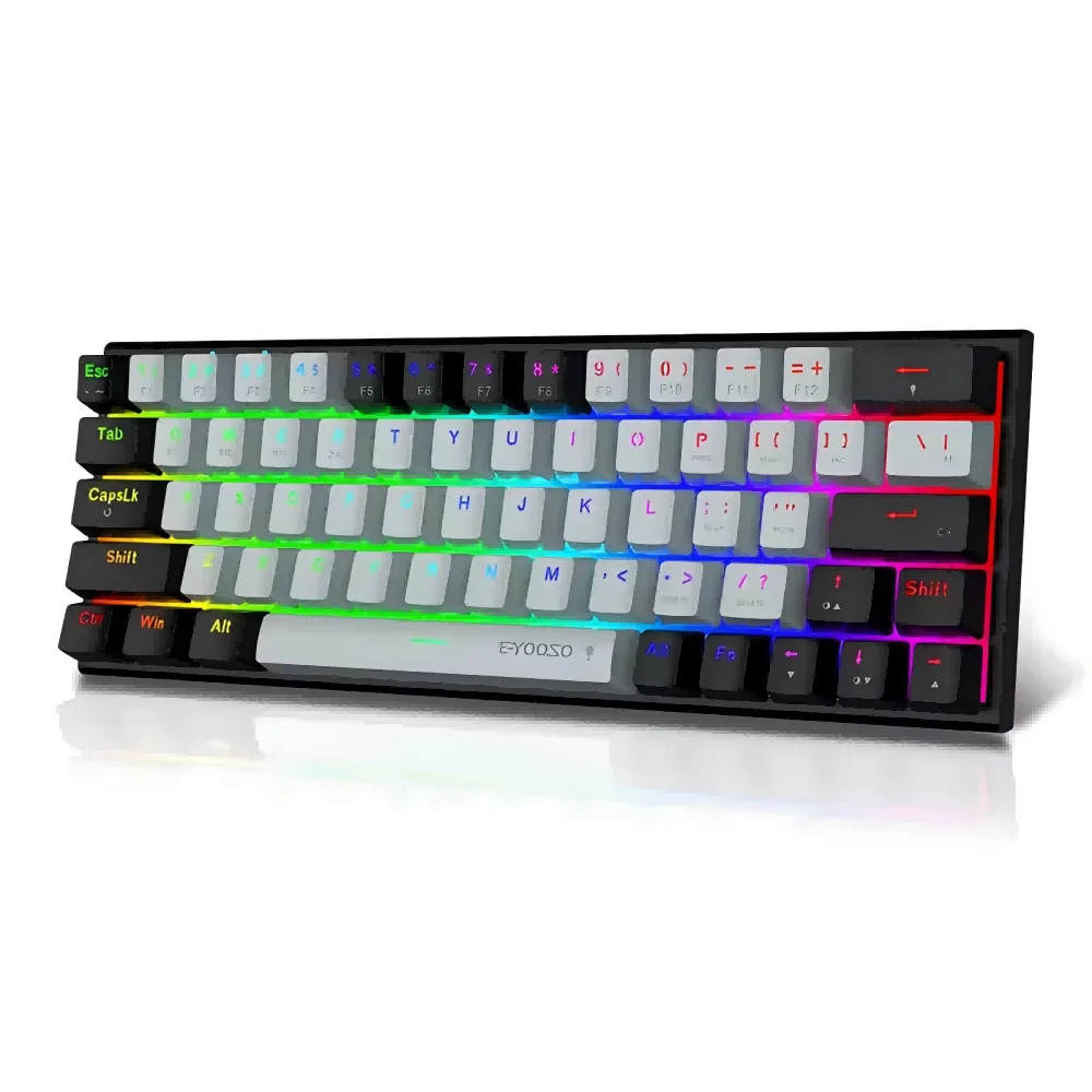 61 Keys  Computer  Wireless Mechanical Gaming Keyboard RGB LED Backlit Ergonomic Design Keyboard Cheap Gaming  Keyboard