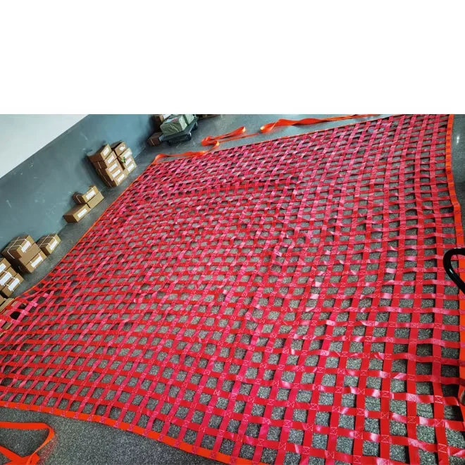 Customized 3T 5m * 5m polyester webbing sling cargo net Adjustable truck climbing cargo net