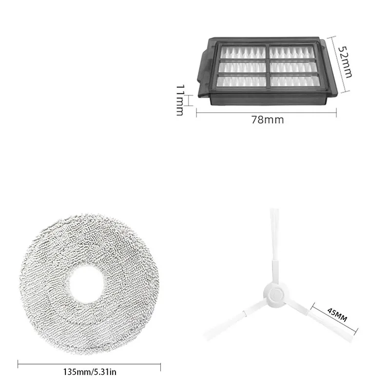 Compatible For Conga 15090/16090/20090, ILIFE T60s, Airbot X40 Ultra,Airbot X40 Master, Everybot Q9,Inic iX30 AI Ultra Parts