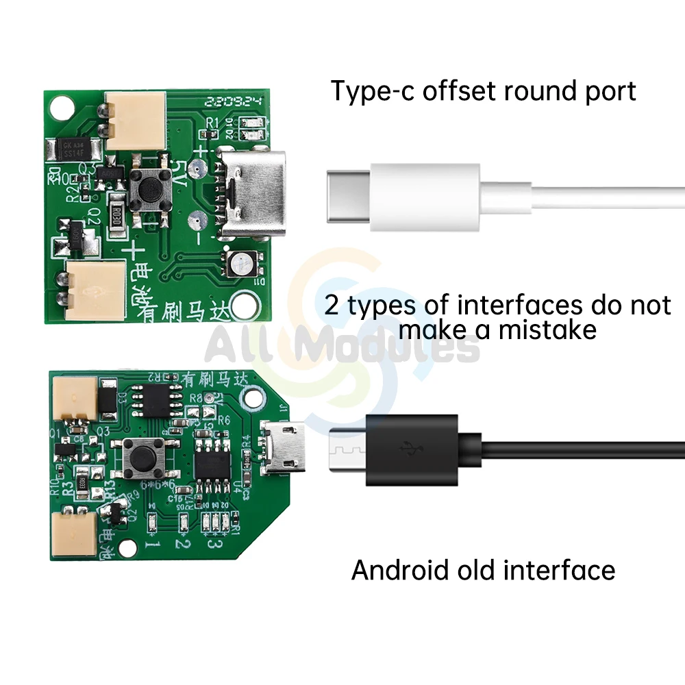 3.7V USB Rechargeable Small Fan Circuit Board Control Board Handheld Mobile Fan Board Brushed Universal Board