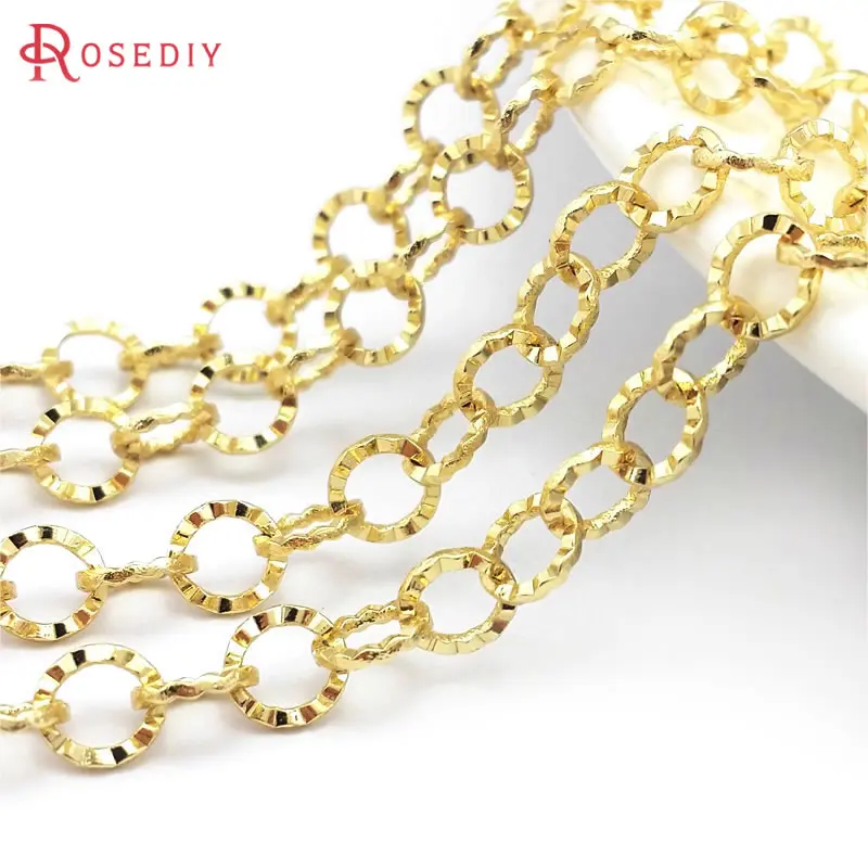 

1 Meter 5.2MM 24K Gold Color Brass Round Shape Special Necklace Bracelets Chains Jewelry Making Supplies Diy Findings