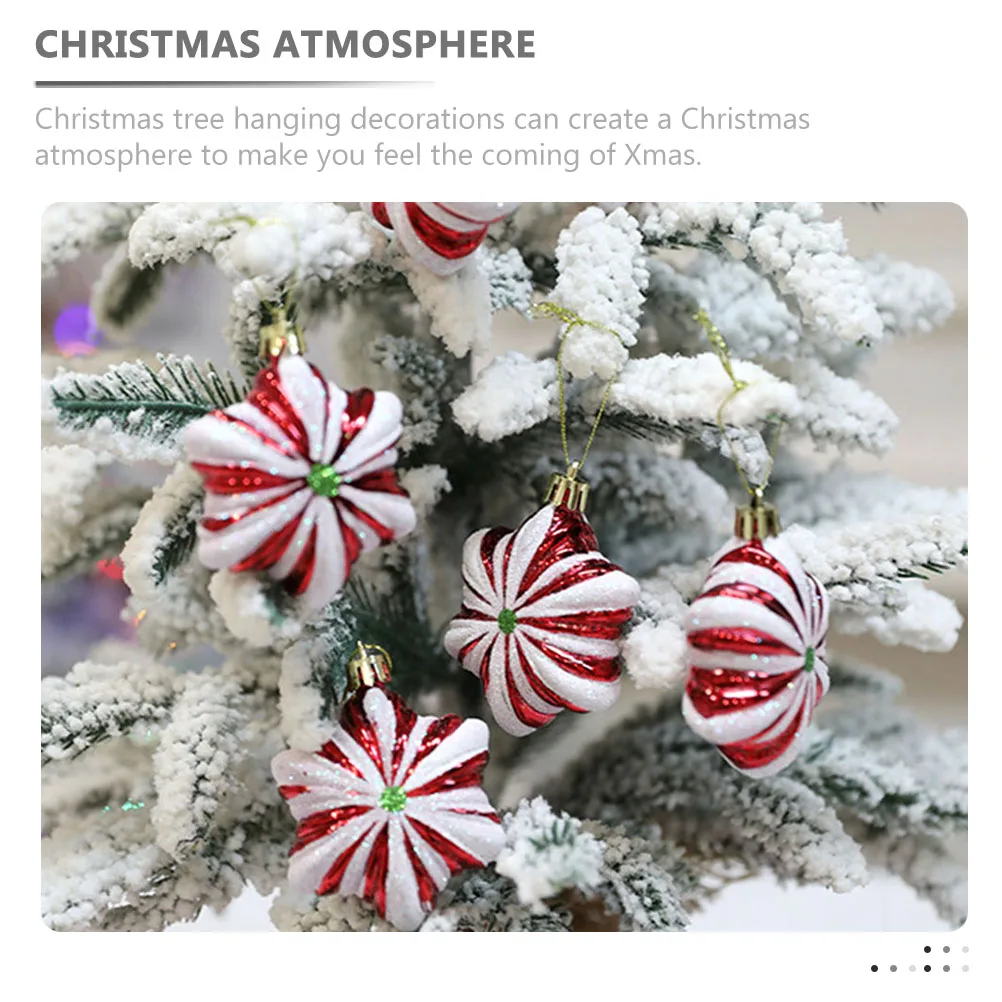 

6Pcs Hexagon Pumpkin Xmas Tree Ornaments Hanging Balls Pendant Christmas Decoration Classic Tree Decor Festive Supplies