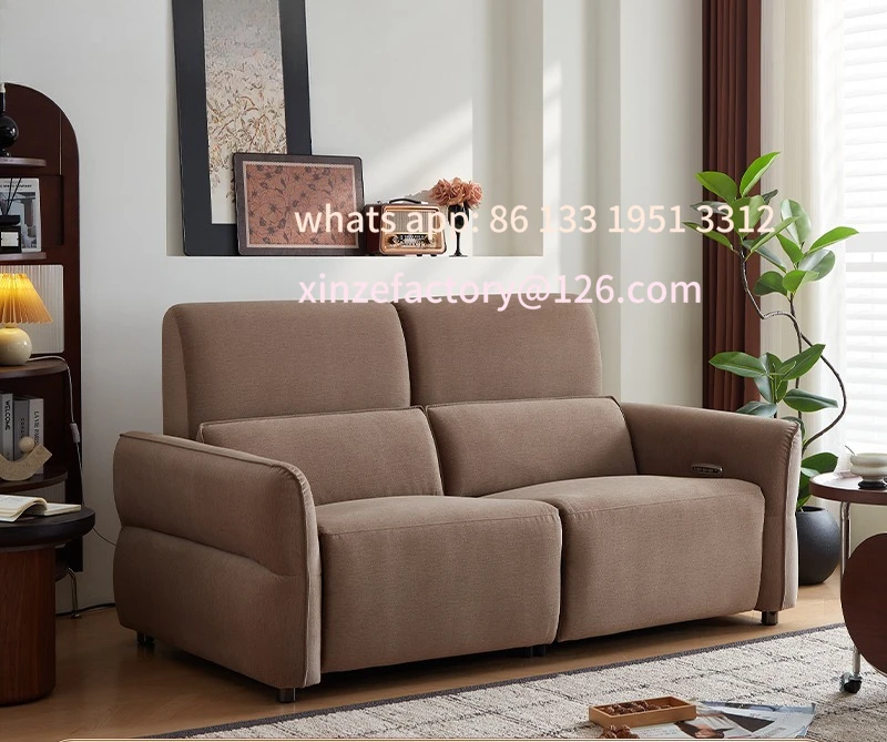 

Customizable first-layer cowhide folding electric sofa dual-purpose simple household small apartment living room high rebound sp