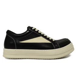 2024 Fashion Brand Luxury Men Low Top Single Shoes Napa Cowhide Black and White Thick Sole Lacing Low Top Board Shoes for Women