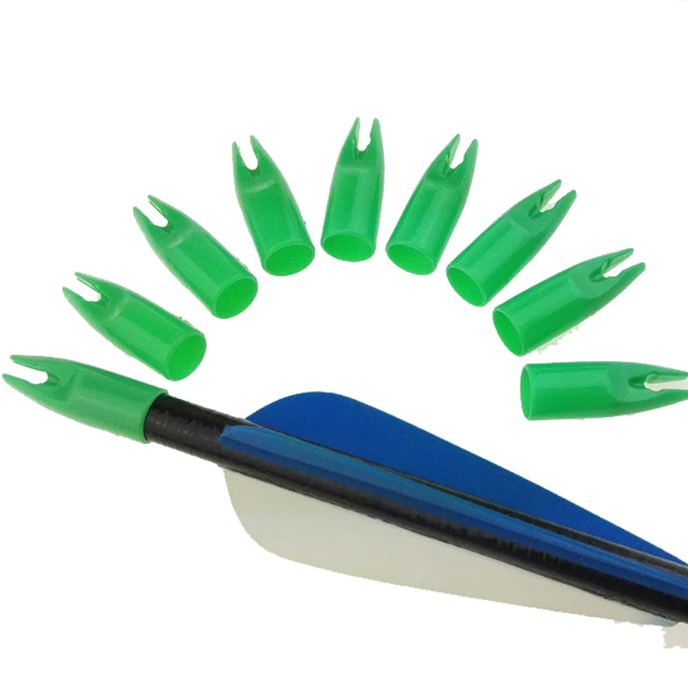 50pcs Arrow Nock Archery for OD 8mm Arrow Shaft Colorful Arrow Tails Plastic Nock Pin Hunting Shooting