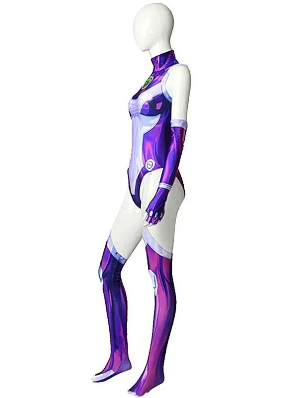 Starfire Teen Cos Titans super-héros combinaison Zentai body أزياء الهالوين التأثيرية التأثيرية المثيرة للنساء كرنفال Tenues de fête #5