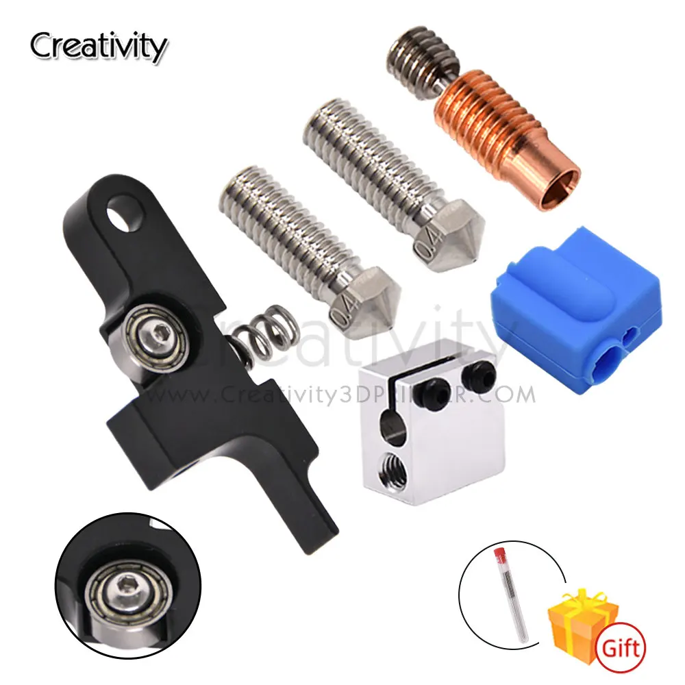 Titan Extruder Handle Idler Arm Bimetal Throat Pipe Artillery Sidewinder X1 X2 Genius/Pro Heat Block  Copper Volcano Nozzle