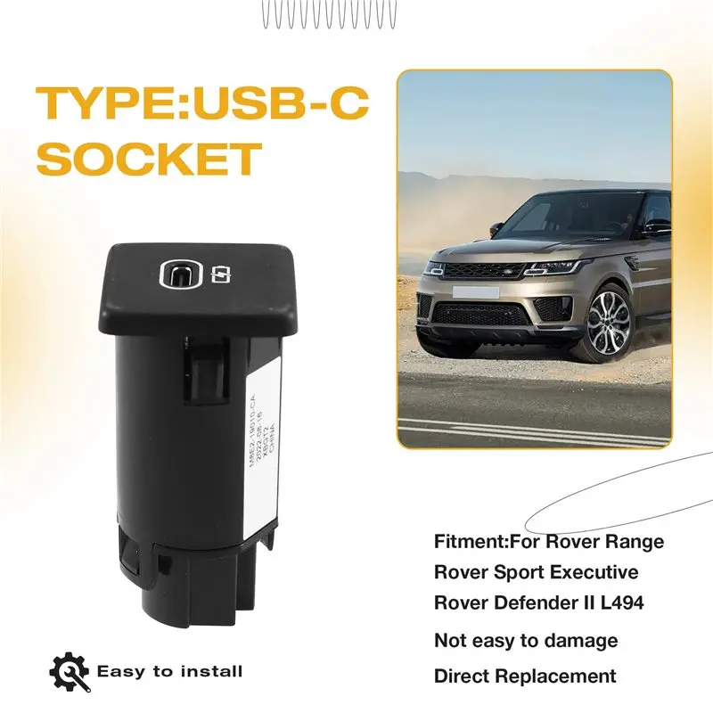 A11M-2X For Land Rover Range Rover Sport Executive Land Rover Defender II L494 Car USB-C Socket LR150198 T4K14636