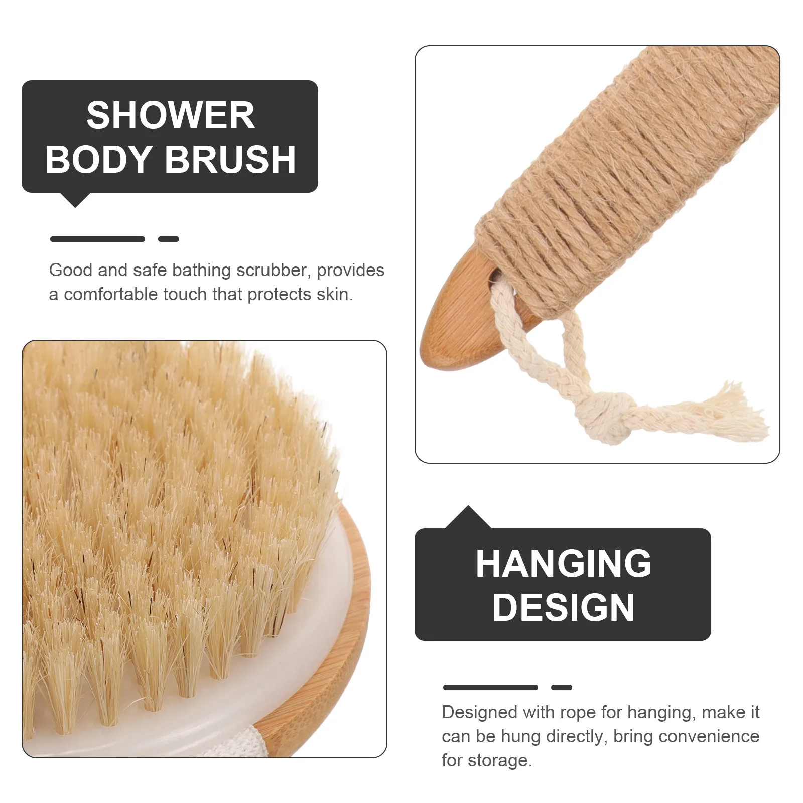 

Detachable Bath Brush Long Handle Back Scrubber Shower Body Brush for Elderly Men Women Massage Back Cleaner Bathing Tool