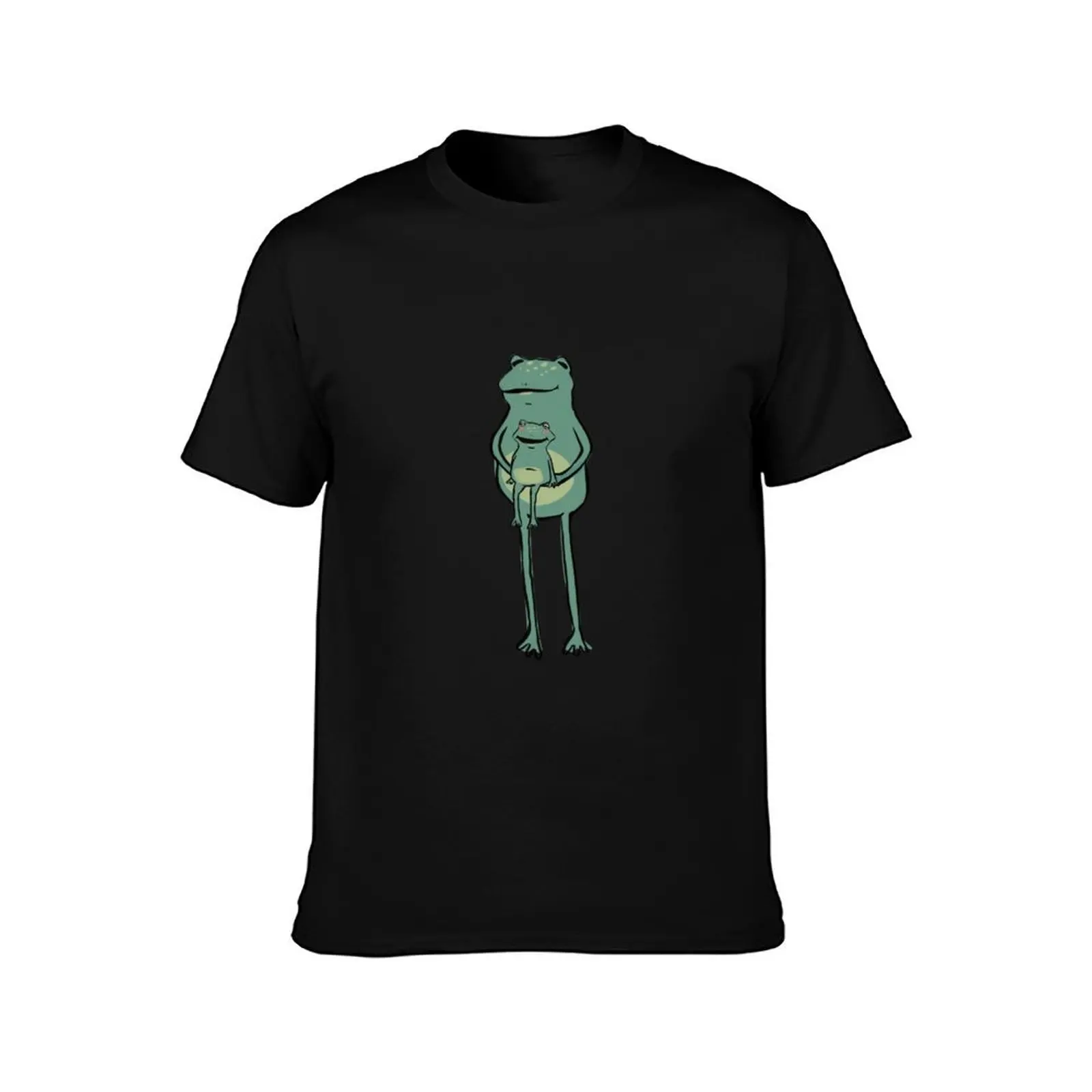 Frog holding a smaller frog T-Shirt t shirts cotton 100% T-Shirt
