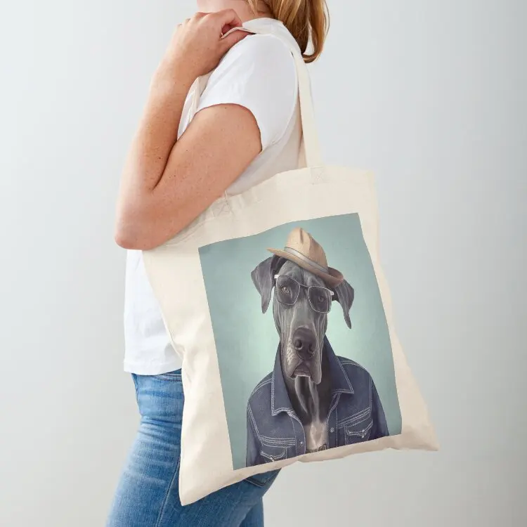 

Great Dane Hipster Dog Tote Bag Women's shopper shopping bags foldable Shopper bag tote bag custom