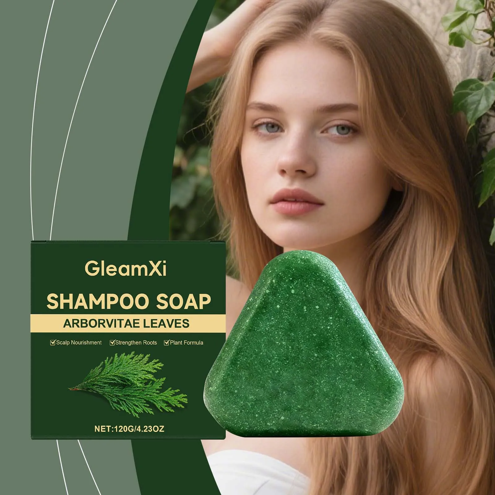 

Thuja Orientalis Leaf Shampoo Soap Herbal Extract Anti-hair Loss Oily Scalp Care Dandruff Refreshing Shampoo Thick Hair Growth
