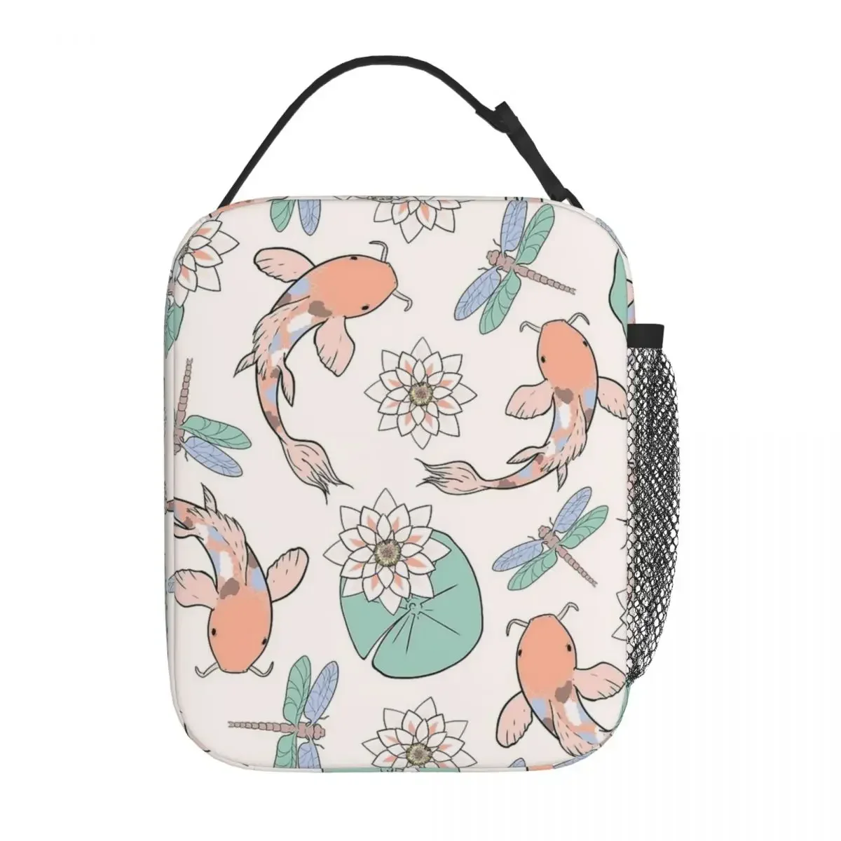 

Lunch Boxes Koi And Flowers Pond Pattern Merch Food Box New Arrival Thermal Cooler Lunch Box For School