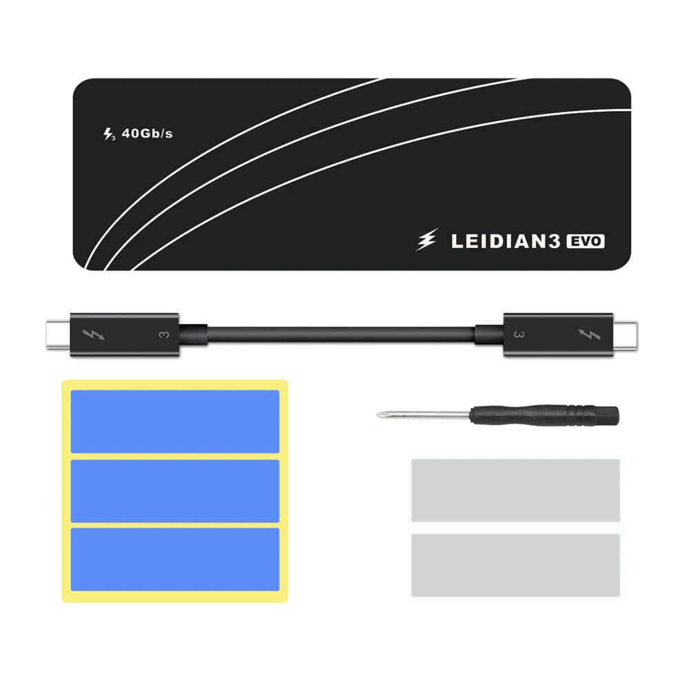 

SSD Case Thunderbolt 3 M.2 NVME Enclosure SSD Box NVME to TYPE-C Aluminium USB 3.1 40Gbps M.2 PCIE SSD Case 2280 M2 LEIDIAN3 Box