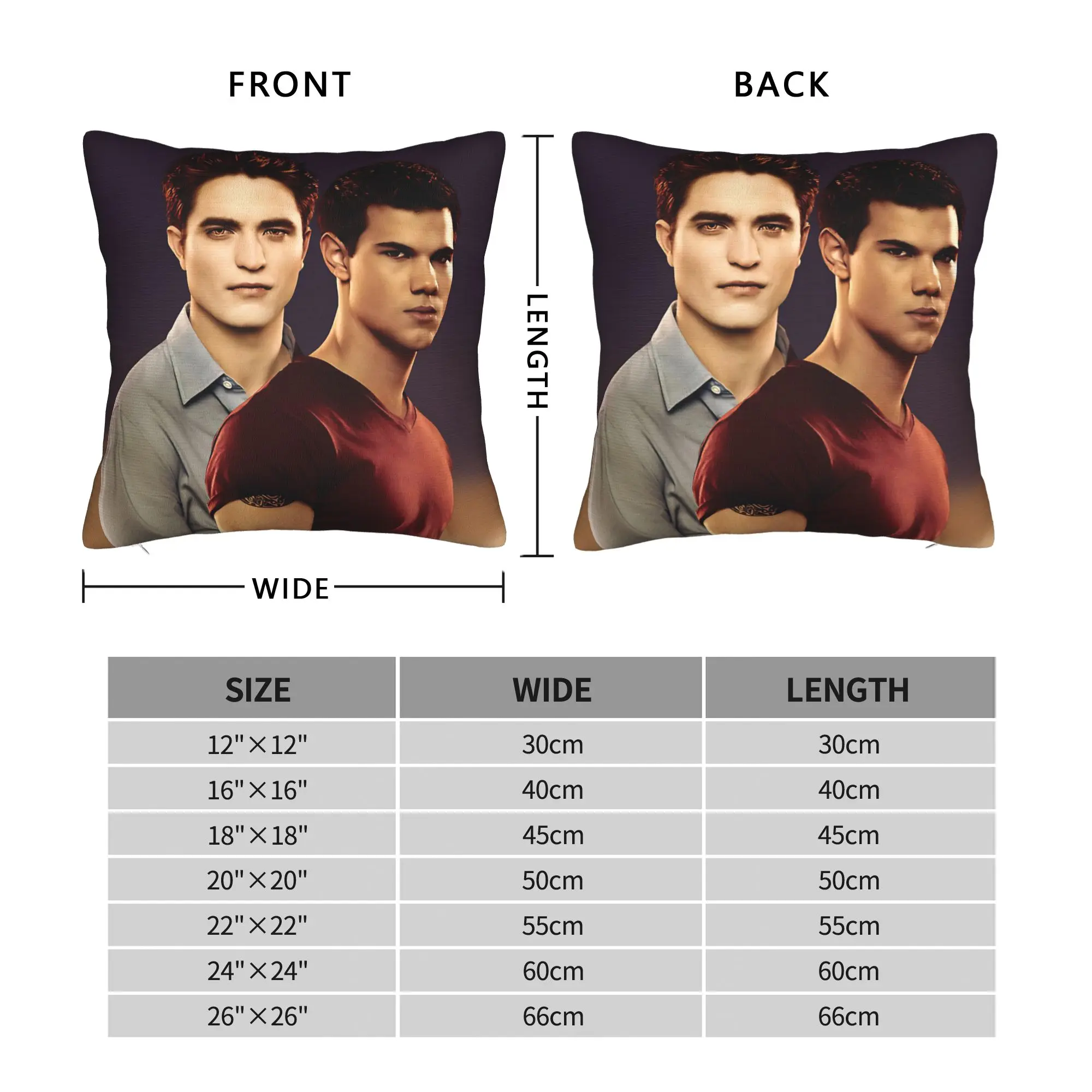 Twilight Meme Funny Square Pillow Cases Movie Cushion Cover Novelty Zipper Decor Pillowcover for Seat 45x45cm