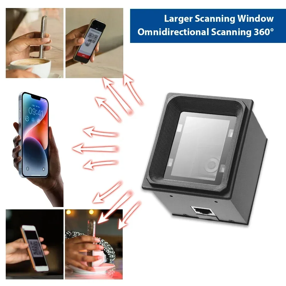 

New YK- EP3000 Pro 2D QR Fixed Mount Barcode Scanners for Access Control Kiosk Vending with Wiegand RS485 RS232 for Pric