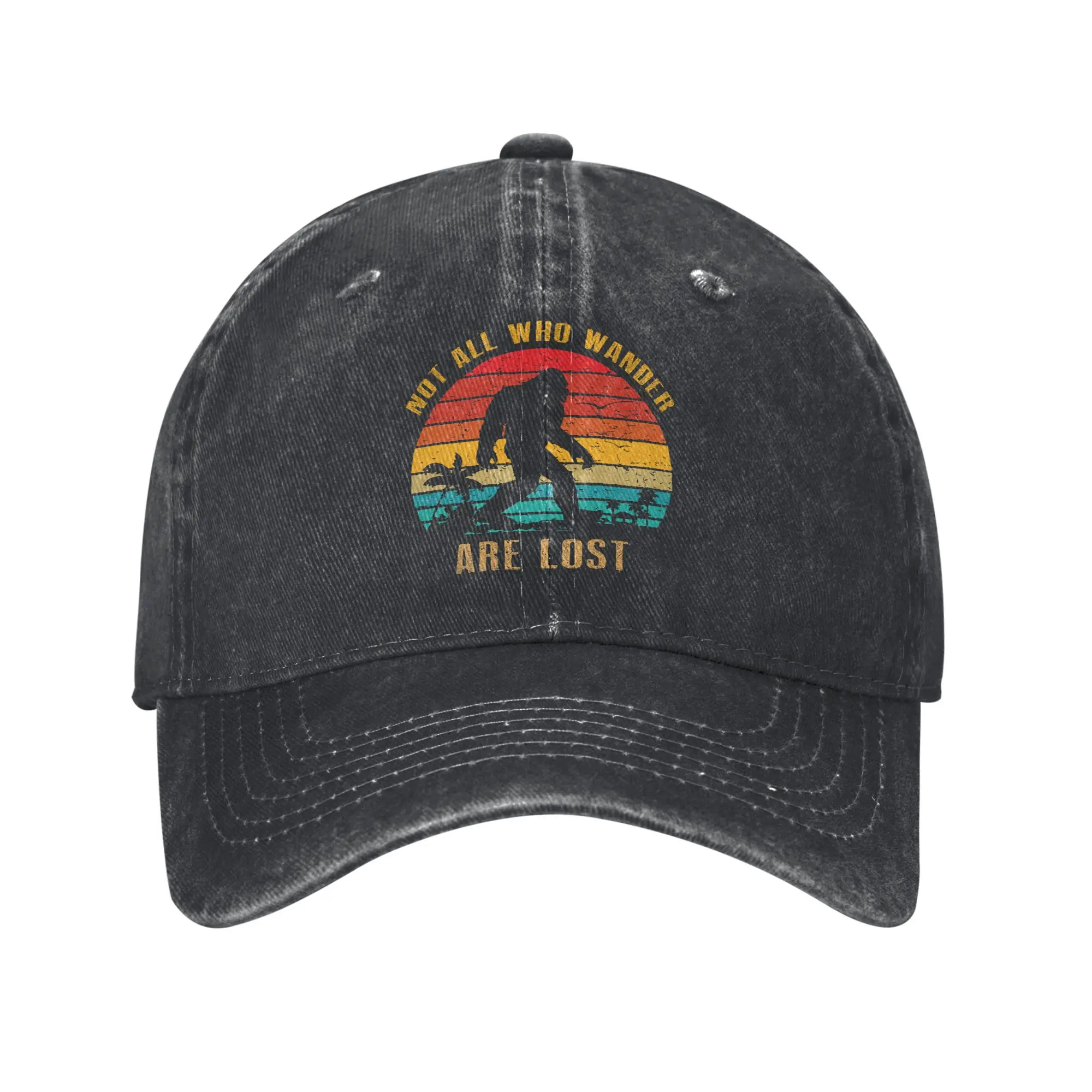 Custom Punk Not All Who Wander Are Lost Bigfoot Cowboy Hat Men Women Breathable  Dad Hat Sports