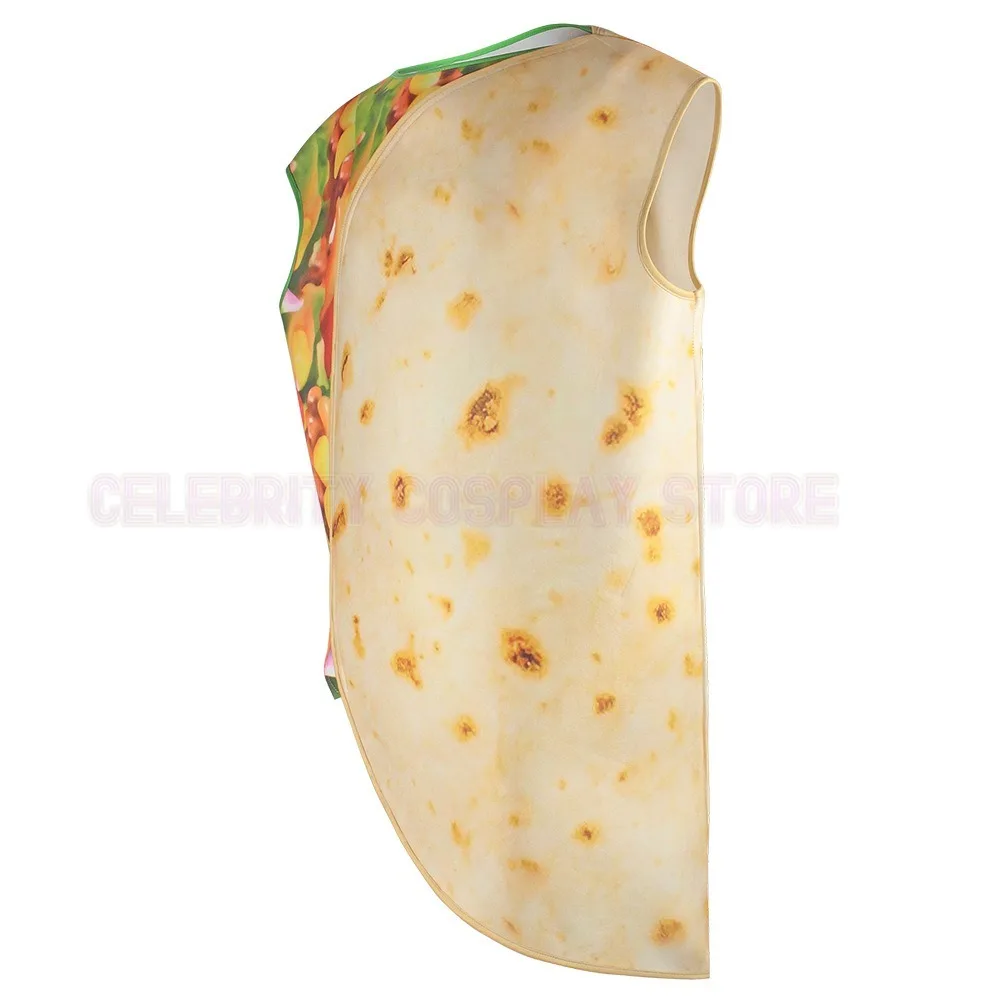 Реалистичный костюм тако, пушистый блин, косплей для Хэллоуина, наряды буррито, роскошный комплект «Кошелек или жизнь», забавный костюм буррито