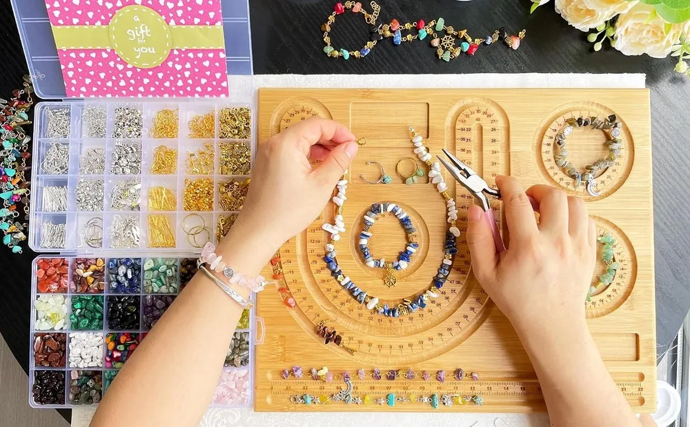 Boho Stud Earrings Jewelry Making Kit Includes 960 Natural Gemstone Crystal Beads Beginners Studds